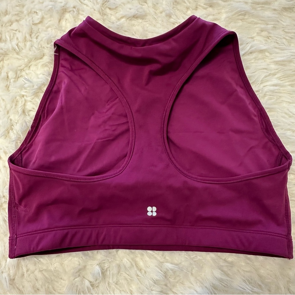Sweaty Betty Berry Front-Zip High Neck Sports Bra - Picture 3 of 8